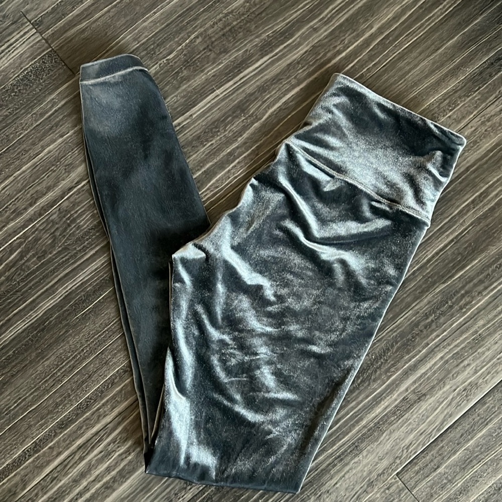 Athleta Velvet Silver-Grey Leggings